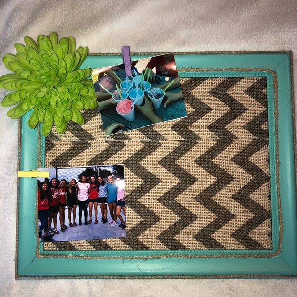 Handcrafted Teal Picture Frame Collage - Picture 4 of 4